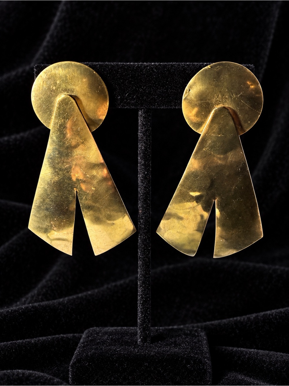 Hammered Brass Drop Earrings